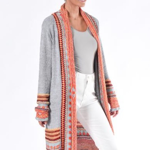Native Cardigan - Pockets & Fringes - Grey - Picture 4 of 5